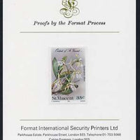 St Vincent 1985 Orchids 35c imperf proof mounted on Format International proof card