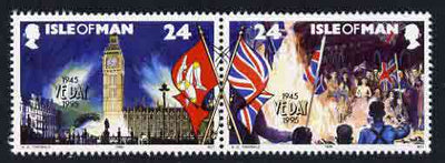 Isle of Man 1995 24p se-tenant pair from 50th Anniversary of VE Day unmounted mint, SG 645-46