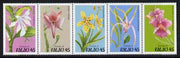 Palau 1990 'Expo 90' International Garden & Greenery Exposition se-tenant strip of 5 orchids, unmounted mint, SG 346a
