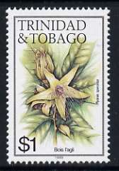 Trinidad & Tobago 1985-9 $1 Bois L'agli with '1989' imprint unmounted mint, SG 696