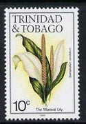 Trinidad & Tobago 1985-9 10c Maraval Lily with '1989' imprint unmounted mint, SG 687