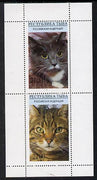 Touva 1995 (April) Domestic Cats perf souvenir sheet containing 2 values unmounted mint