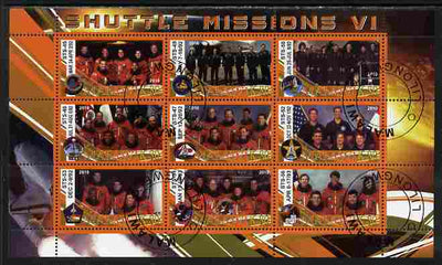 Malawi 2010 Space Shuttle Missions #06 perf sheetlet containing 9 values fine cto used