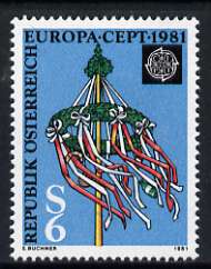 Austria 1981 Europa featuring a Maypole 6s unmounted mint, SG 1899