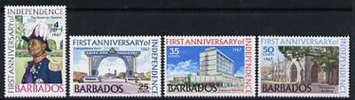 Barbados 1967 1st Anniversary of Independence set of 4 unmounted mint, SG 367-70