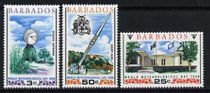 Barbados 1968 World Meteorological Day set of 3 unmounted mint, SG 372-74