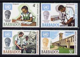 Barbados 1970 25th Anniversary of UN and International Education Year set of 4 unmounted mint, SG 415-18