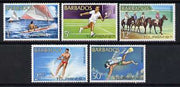 Barbados 1971 Tourism set of 5 (Scuba Diving, Water Skiiing, Horse Riding, Sailing, Tennis) unmounted mint, SG 429-33
