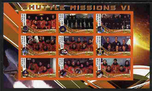 Malawi 2010 Space Shuttle Missions #06 imperf sheetlet containing 9 values unmounted mint