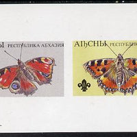 Abkhazia 1995 Butterflies (with Scout emblem) imperf souvenir sheet containing 2 values unmounted mint