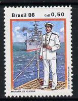 Brazil 1986 50c Lt Commander 1930, from Military Uniforms set of 2, unmounted mint, SG 2264