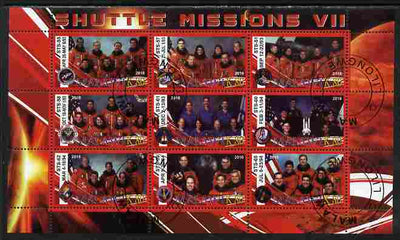 Malawi 2010 Space Shuttle Missions #07 perf sheetlet containing 9 values fine cto used