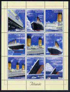 Tadjikistan 1999 The Titanic perf sheetlet containing set of 9 values unmounted mint