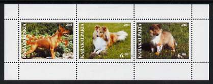 Karakalpakia Republic 2001 Dogs perf sheetlet containing set of 3 values unmounted mint
