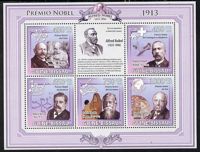 Guinea - Bissau 2009 Nobel Prize Winners - 1913 perf sheetlet containing 5 values unmounted mint