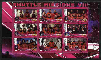 Malawi 2010 Space Shuttle Missions #08 perf sheetlet containing 9 values fine cto used