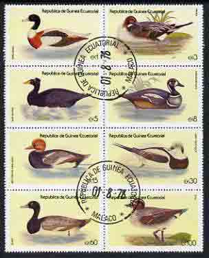 Equatorial Guinea 1978 Water Birds set of 8 fine cto used (Mi 1444-51A)