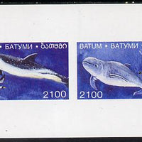 Batum 1995 (April) Birds & Dolphins imperf souvenir sheet containing 2 values unmounted mint