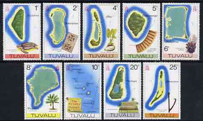 Tuvalu 1977 Maps (no wmk) from definitive set of 9 unmounted mint, SG 58-66