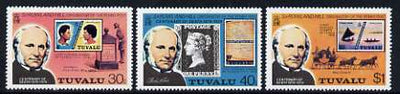 Tuvalu 1979 Death Centenary of Sir Rowland Hill set of 3 unmounted mint, SG 131-33 (gutter pair pro rata)