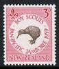 New Zealand 1959 Pan-Pacific Scout Jamboree 3d Kiwi unmounted mint, SG 771*