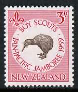 New Zealand 1959 Pan-Pacific Scout Jamboree 3d Kiwi unmounted mint, SG 771*