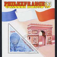 Nicaragua 1982 Mont Golfiere 15 cor triangular in m/sheet issued for Philexfrance 82 fine cto used, SG MS 2367