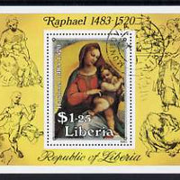 Liberia 1983 Christmas 500th Birth Anniversary of Raphael m/sheet fine cto used, SG MS 1563