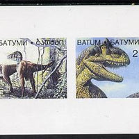 Batum 1995 Prehistoric Animals imperf souvenir sheet containing 2 values unmounted mint