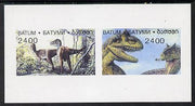 Batum 1995 Prehistoric Animals imperf souvenir sheet containing 2 values unmounted mint