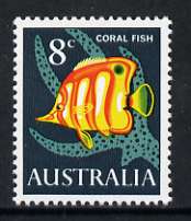 Australia 1966-73 Copper-banded butterflyfish 8c from decimal def set unmounted mint, SG 389