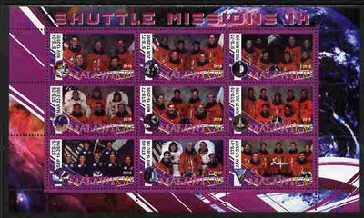 Malawi 2010 Space Shuttle Missions #09 perf sheetlet containing 9 values unmounted mint
