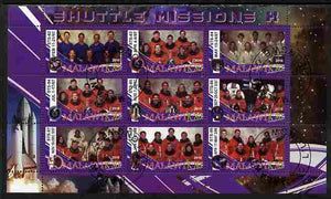 Malawi 2010 Space Shuttle Missions #10 perf sheetlet containing 9 values fine cto used