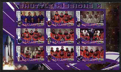 Malawi 2010 Space Shuttle Missions #10 perf sheetlet containing 9 values unmounted mint