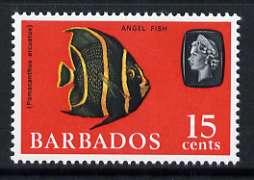 Barbados 1965 Angel Fish 15c (wmk upright) unmounted mint, SG 330