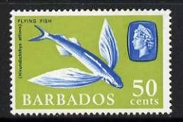 Barbados 1966-69 Flying Fish 50c (wmk sideways) unmounted mint, SG 353