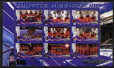 Malawi 2010 Space Shuttle Missions #12 perf sheetlet containing 9 values fine cto used