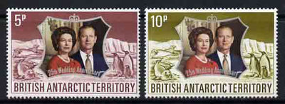 British Antarctic Territory 1972 Royal Silver Wedding set of 2 unmounted mint, SG 42-43