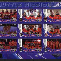 Malawi 2010 Space Shuttle Missions #12 perf sheetlet containing 9 values unmounted mint