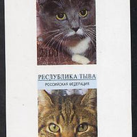 Touva 1995 (April) Domestic Cats imperf souvenir sheet containing 2 values unmounted mint