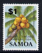 Samoa 1984 Coconut $1opt'd for the UPU Congress Hamburg unmounted mint SG 677