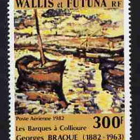 Wallis & Futuna 1982 Air 300f Death Centenary of Georges Braque (painter) featuring fishing boats unmounted mint, SG 391