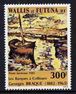 Wallis & Futuna 1982 Air 300f Death Centenary of Georges Braque (painter) featuring fishing boats unmounted mint, SG 391