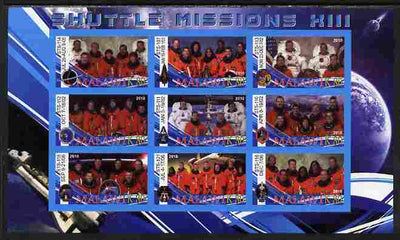 Malawi 2010 Space Shuttle Missions #13 imperf sheetlet containing 9 values unmounted mint