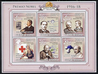 Guinea - Bissau 2009 Nobel Prize Winners - 1916-18 perf sheetlet containing 6 values unmounted mint