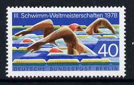 Germany - West Berlin 1978 Third World Swimming Championships 40pf unmounted mint, SG B555