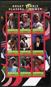 Rwanda 2010 Great Tennis Players - Women imperf sheetlet containing 9 values unmounted mint