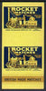 Match Box Labels - North of England Match Co Ltd, West Hartelpool 'All Round the Box' matchbox label for Rocket Matches showing 'Rocket' locomotive and tender.