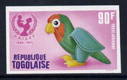 Togo 1971 Toy Parrot 90f imperf from UNICEF Anniversary set of 6 from limited printing unmounted mint, as SG 853