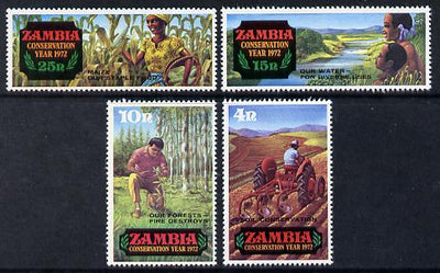 Zambia 1972 Conservation Year (2nd issue) set of 4, SG 172-75 unmounted mint
